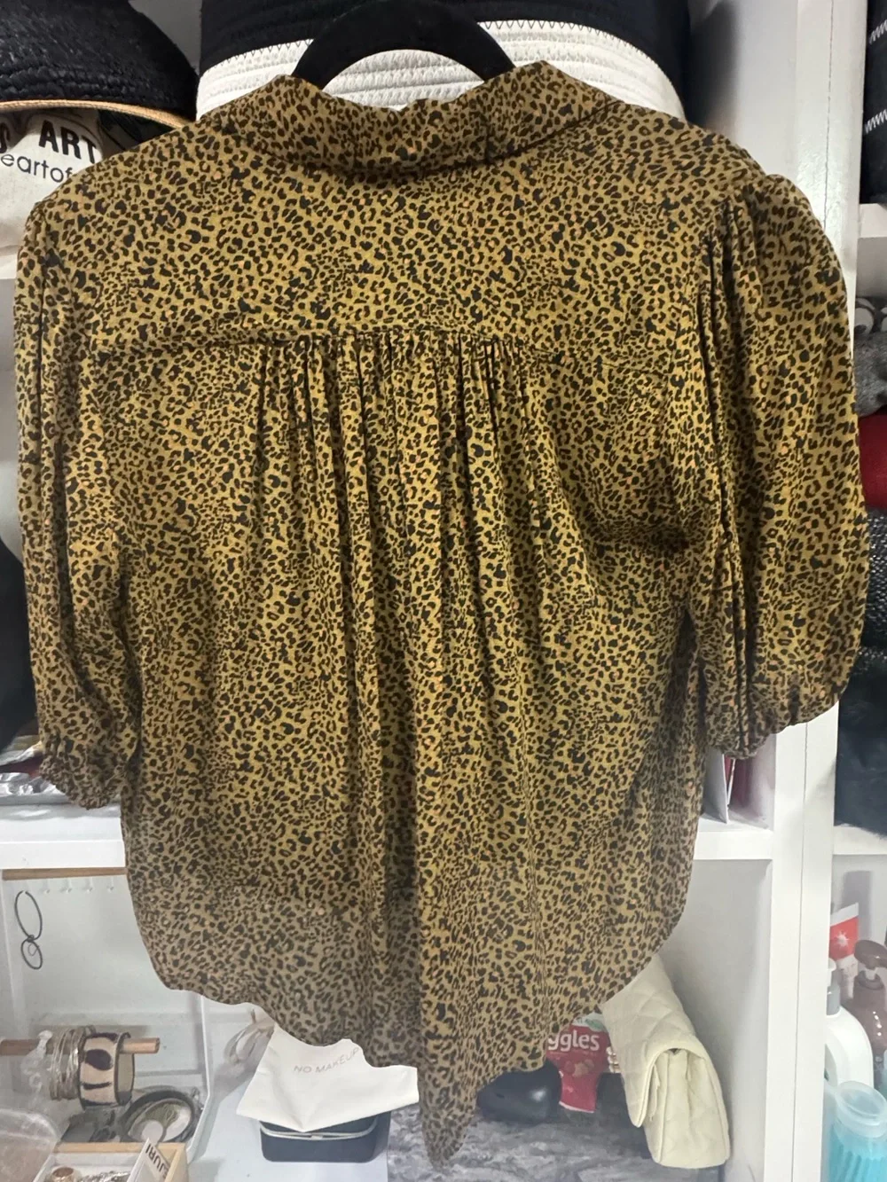 🍂🐆 FREE PEOPLE Leopard Print Tie Front Blouse – Size XS 🐆🍂